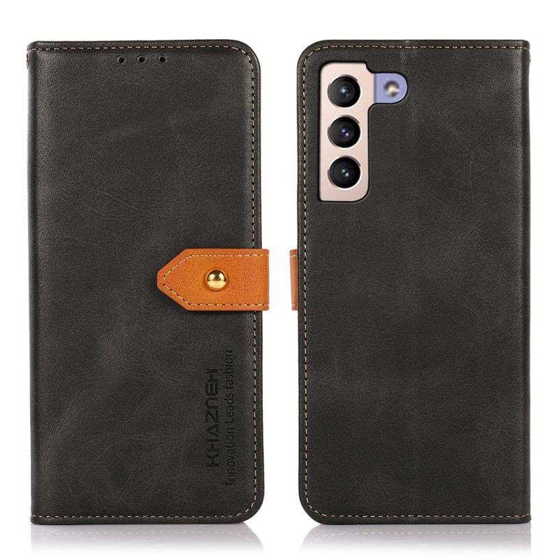 Capa Flip Para Samsung Galaxy S22 Plus 5G Couro Falso Com Alça Khazneh