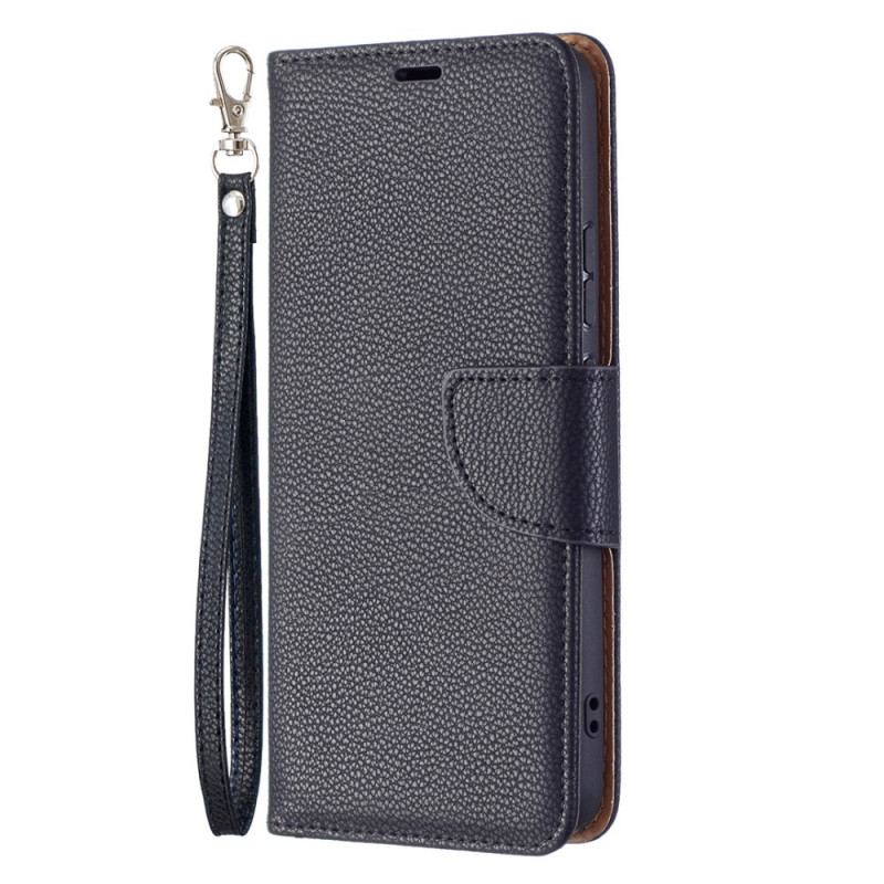 Capa Flip Para Samsung Galaxy S22 Plus 5G De Couro Lichia Rabat Oblíqua