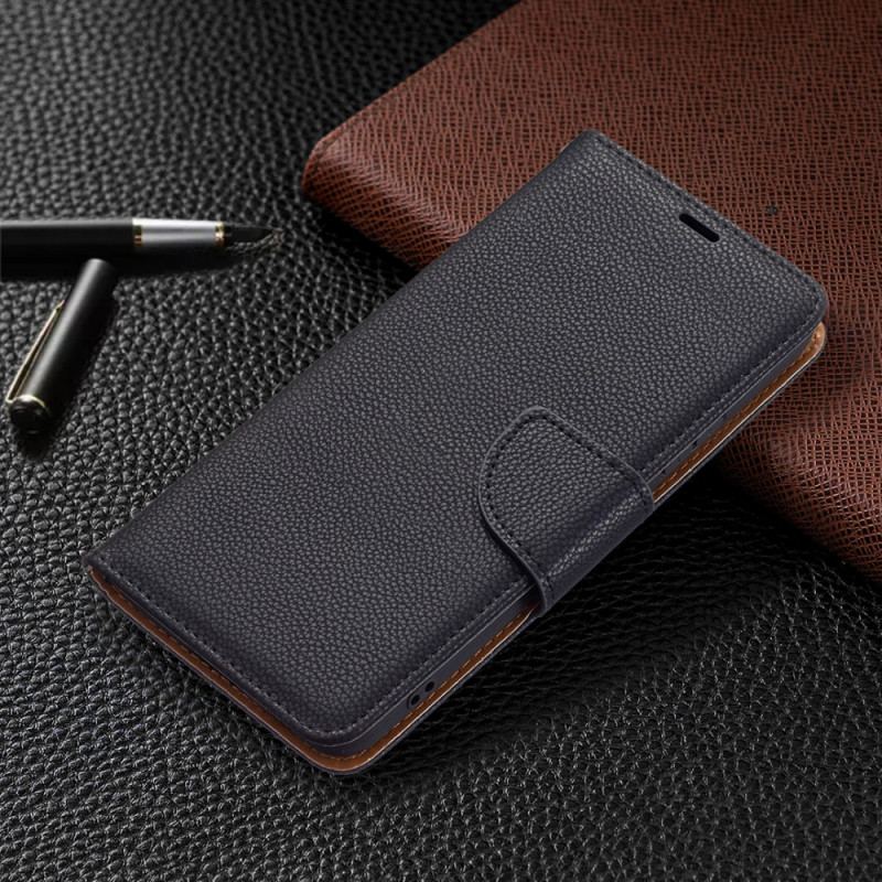 Capa Flip Para Samsung Galaxy S22 Plus 5G De Couro Lichia Rabat Oblíqua