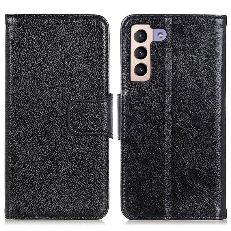 Capa Flip Para Samsung Galaxy S22 Plus 5G Couro Napa Rachado