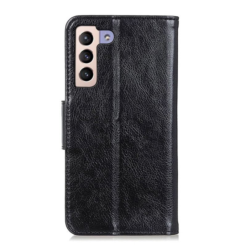 Capa Flip Para Samsung Galaxy S22 Plus 5G Couro Napa Rachado