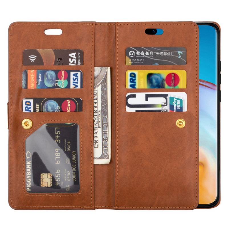Capa Flip Para Samsung Galaxy S22 Plus 5G Porta-moedas E Cordão