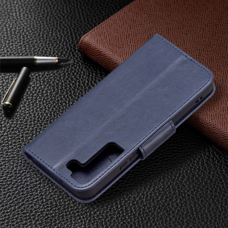 Capa Folio Para Samsung Galaxy S22 Plus 5G Borboletas Voando Com Cordão