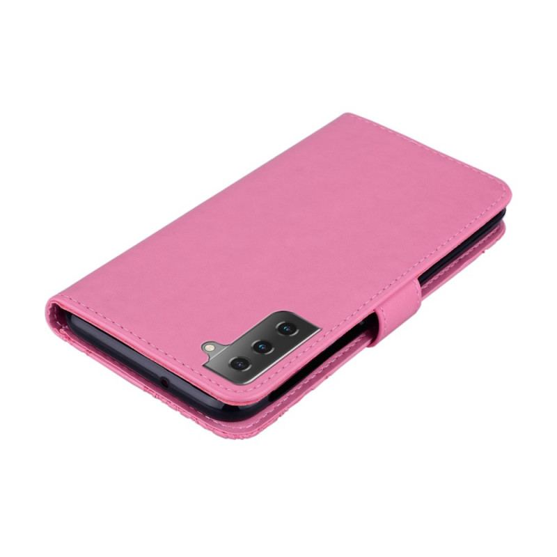 Capa Folio Para Samsung Galaxy S22 Plus 5G Coruja Mandala E Charme