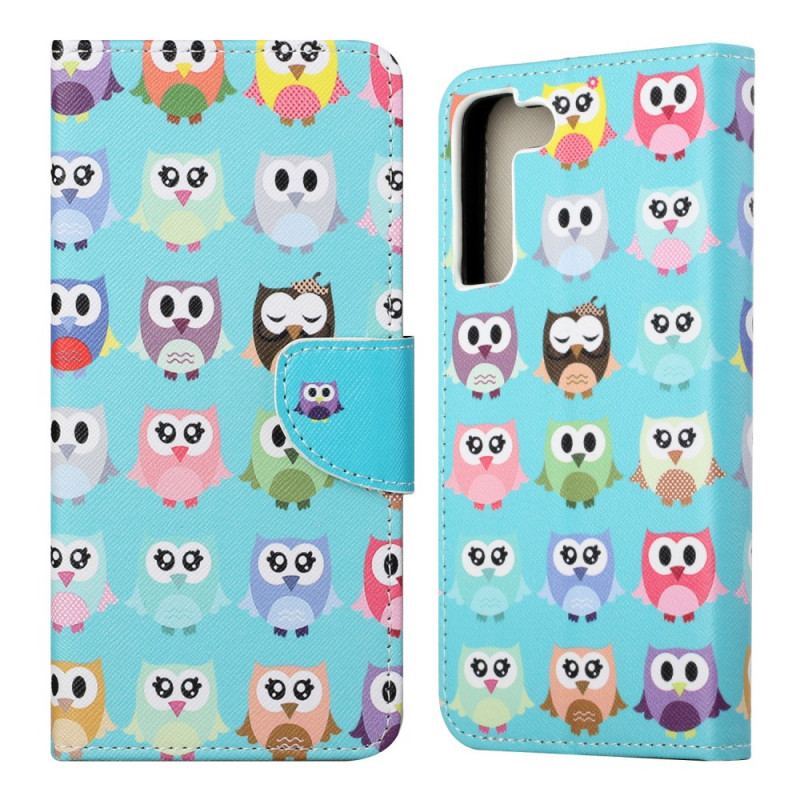 Capa Folio Para Samsung Galaxy S22 Plus 5G Corujas