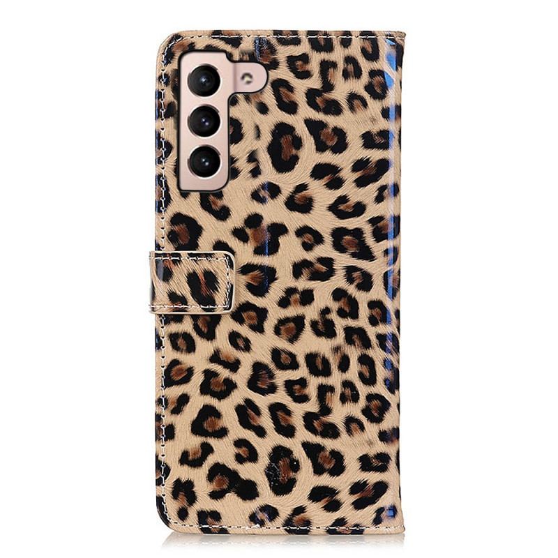 Capa Folio Para Samsung Galaxy S22 Plus 5G Leopardo