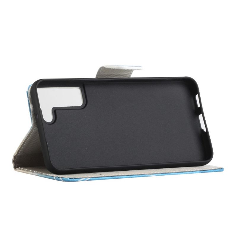 Capa Folio Para Samsung Galaxy S22 Plus 5G Torre Eiffel Retrô