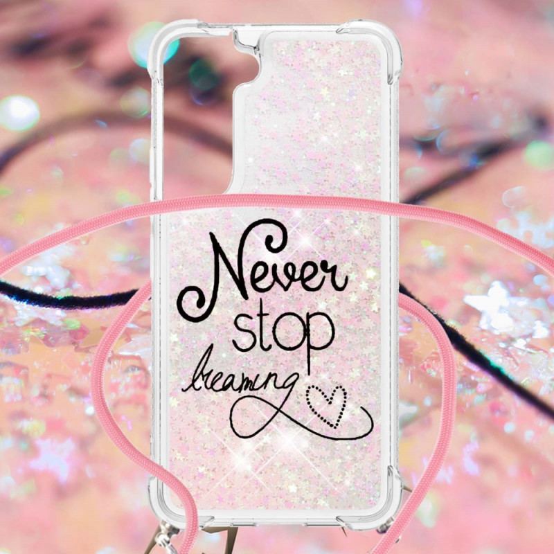 Capa Para Samsung Galaxy S22 Plus 5G De celular Cordão De Glitter Nunca Pare