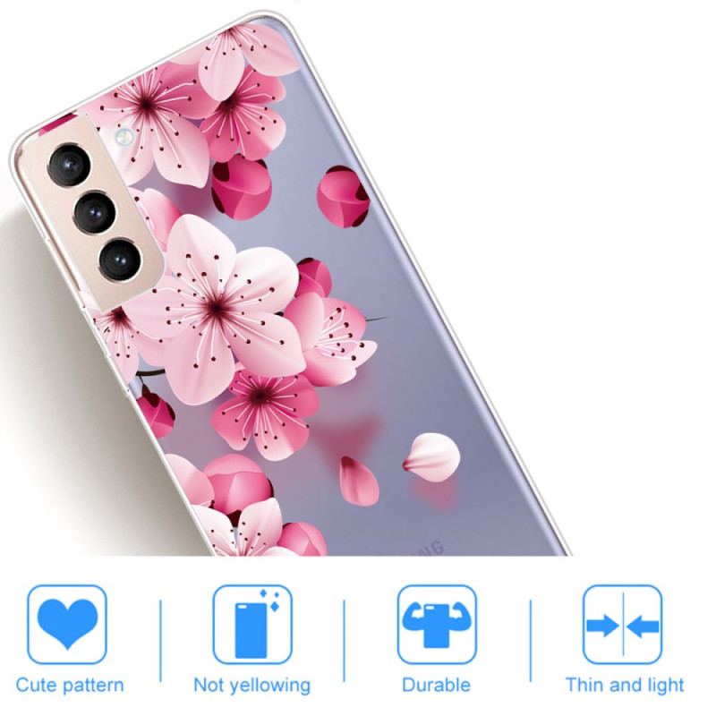 Capa Para Samsung Galaxy S22 Plus 5G Pequenas Flores Cor De Rosa