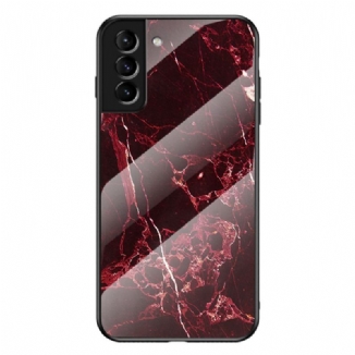 Capa Para Samsung Galaxy S22 Plus 5G Vidro Temperado De Cores De Mármore