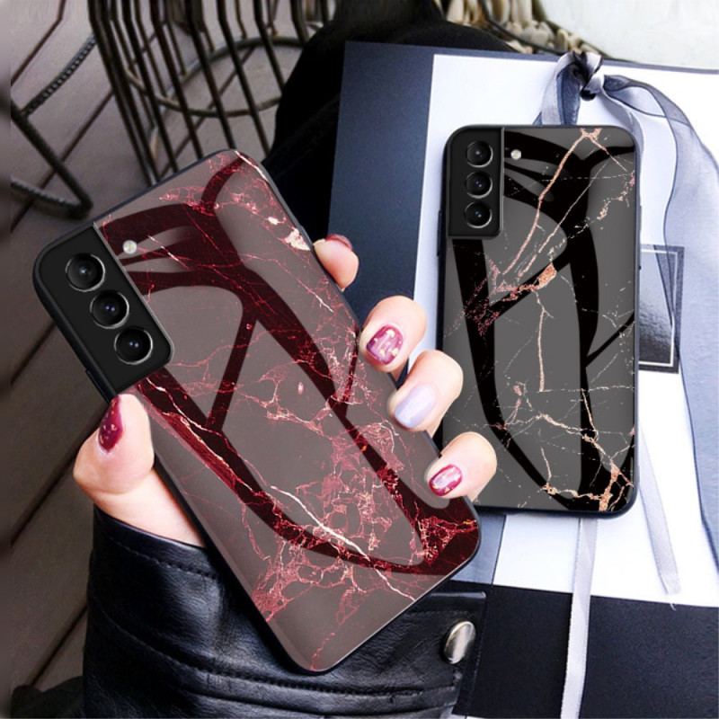 Capa Para Samsung Galaxy S22 Plus 5G Vidro Temperado De Cores De Mármore