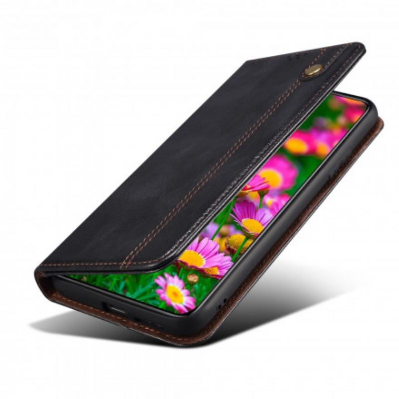 Capa De Celular Para Huawei P50 Pro Flip Couro Sintético Encerado