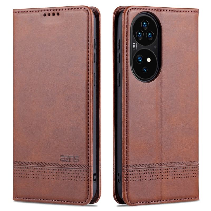 Capa De Celular Para Huawei P50 Pro Flip Estilo De Couro Azns