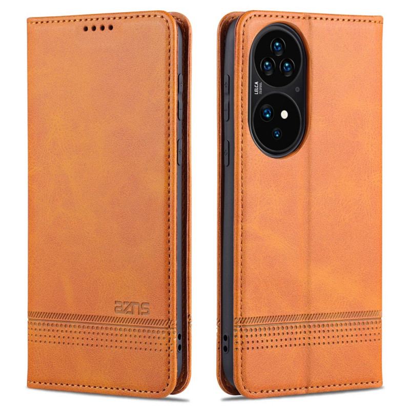 Capa De Celular Para Huawei P50 Pro Flip Estilo De Couro Azns