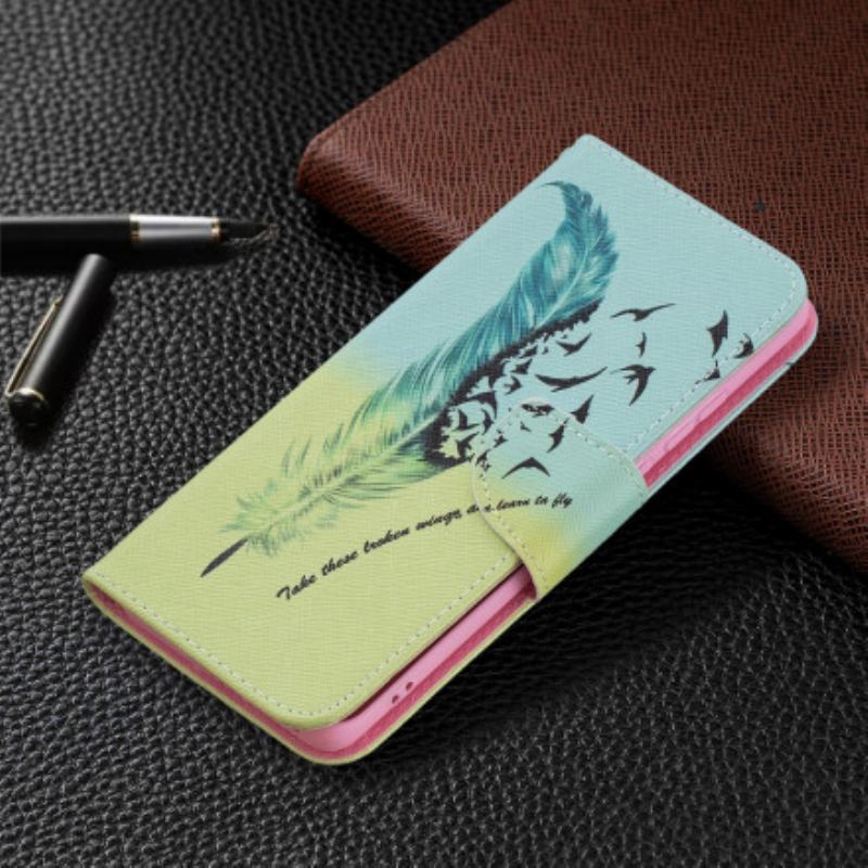Capa De Couro Para Huawei P50 Pro Aprender A Voar