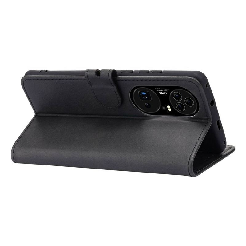 Capa De Couro Para Huawei P50 Pro Gatinho De Couro Falso