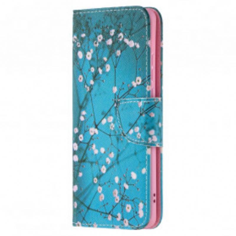 Capa Em Pele Para Huawei P50 Pro Árvore Florida