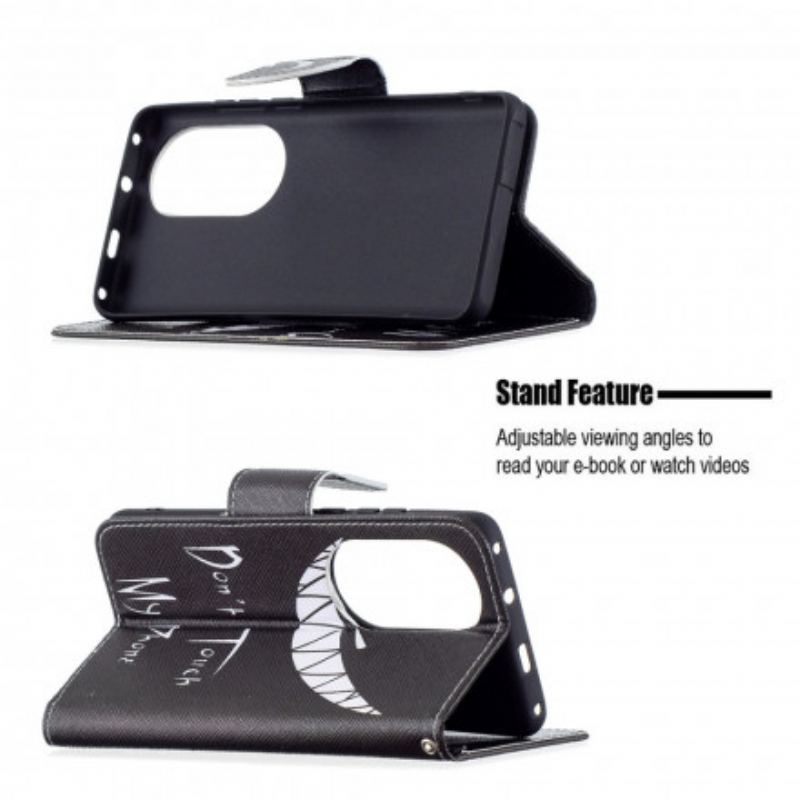 Capa Folio Para Huawei P50 Pro Telefone Do Diabo