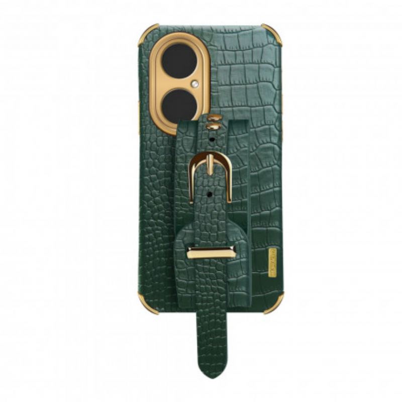 Capa Para Huawei P50 Pro Alça Croco