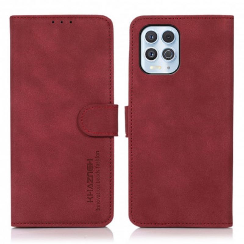 Capa De Couro Para Moto G100 Efeito Couro Texturizado Khazneh