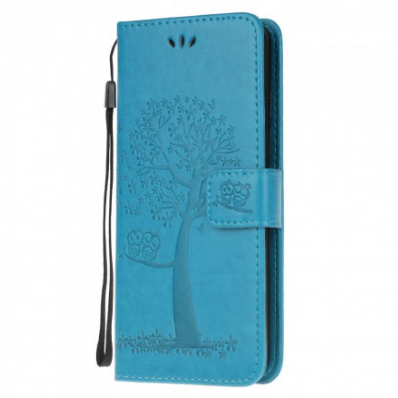 Capa Flip Para Moto G100 De Cordão Tanga E Corujas