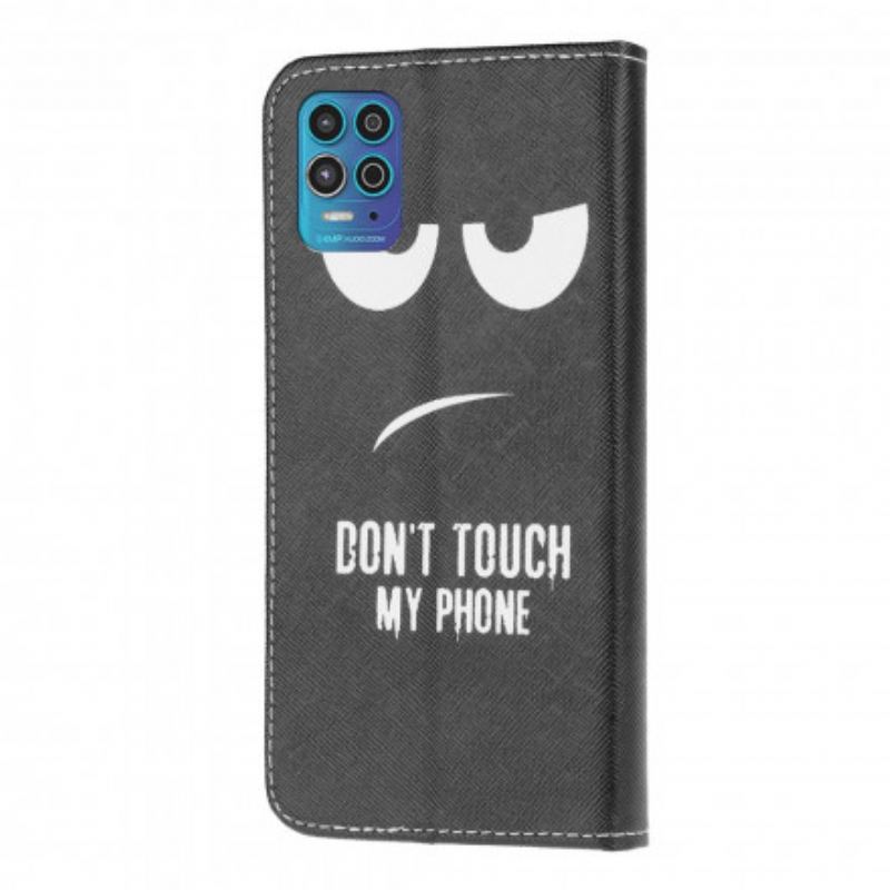 Capa Folio Para Moto G100 Não Toque No Meu Telefone