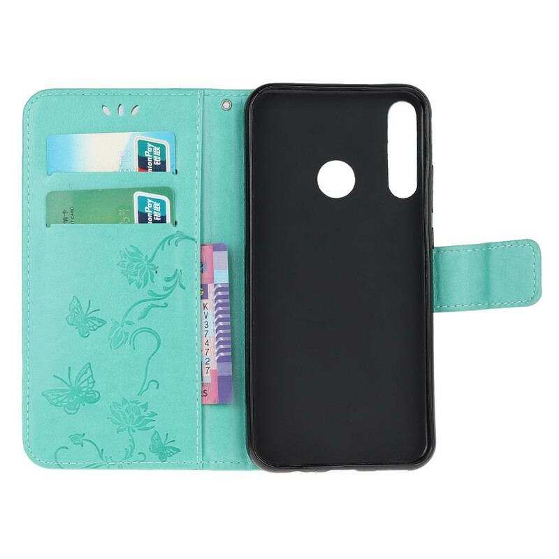 Capa De Couro Para Huawei P40 Lite E Borboletas Encantadas