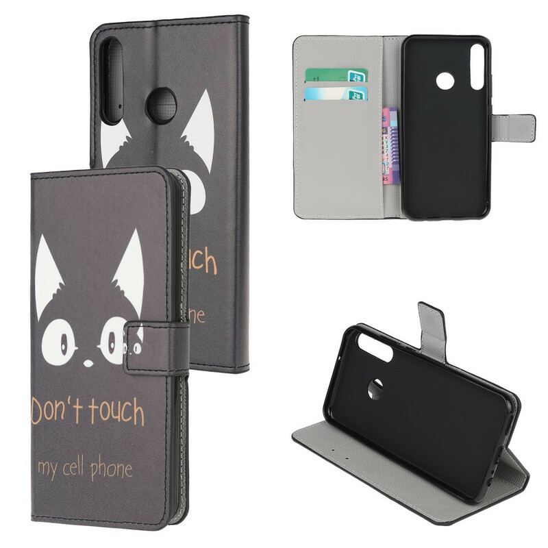 Capa De Couro Para Huawei P40 Lite E Não Toque No Meu Celular