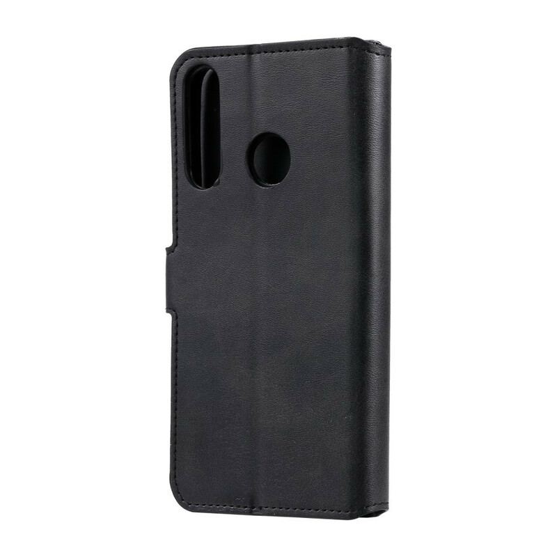 Capa Flip Para Huawei P40 Lite E Efeito Couro Clássico