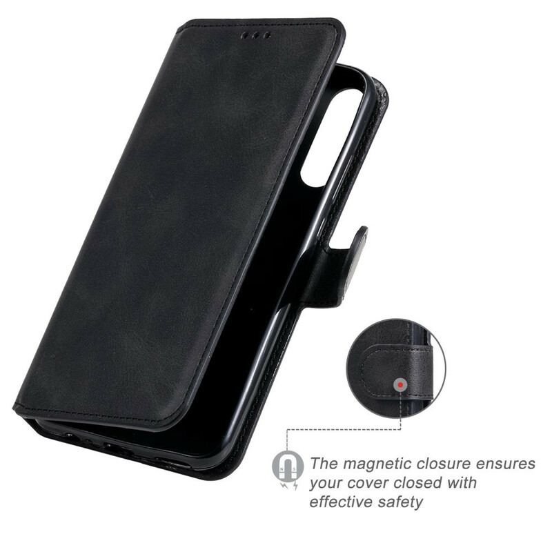 Capa Flip Para Huawei P40 Lite E Efeito Couro Clássico