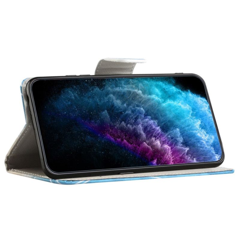 Capa De Couro Para Xiaomi Redmi Note 12 4G Árvore Com Folhas Verdes