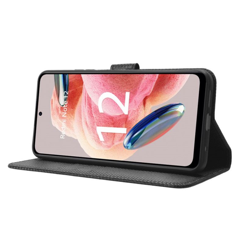 Capa De Couro Para Xiaomi Redmi Note 12 4G De Cordão Couro Falso Estiloso Com Tiras