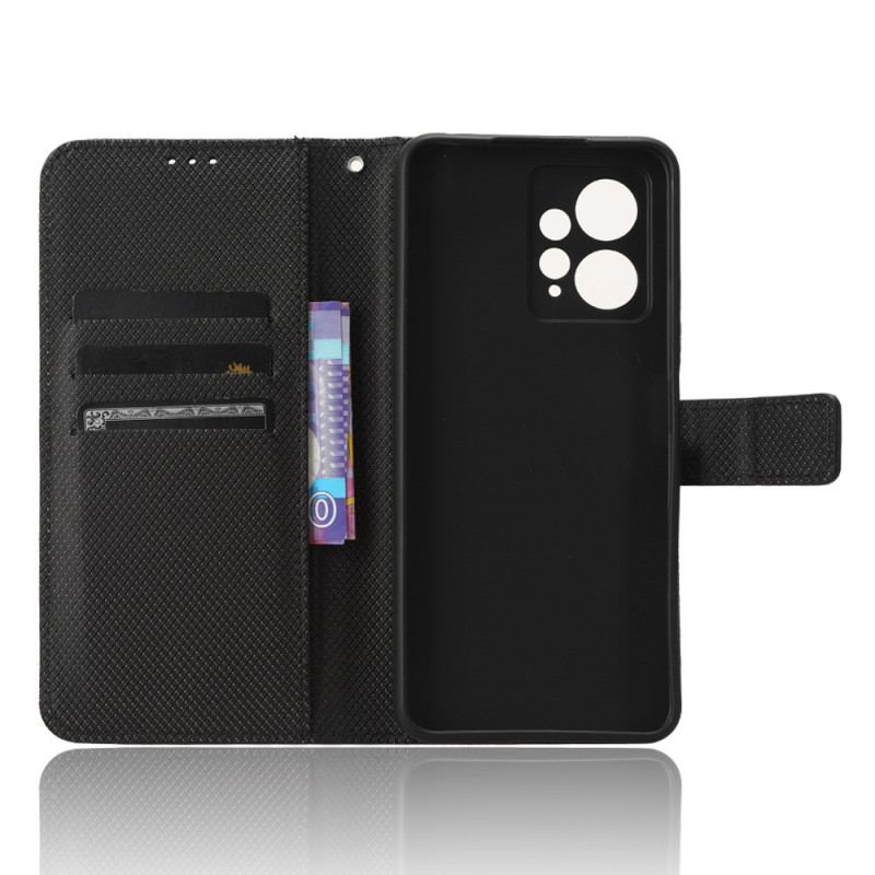 Capa De Couro Para Xiaomi Redmi Note 12 4G De Cordão Couro Falso Estiloso Com Tiras