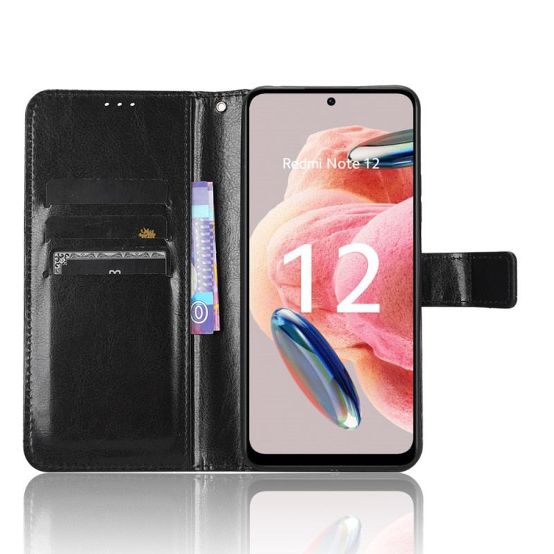 Capa De Couro Para Xiaomi Redmi Note 12 4G Couro Falso Chamativo