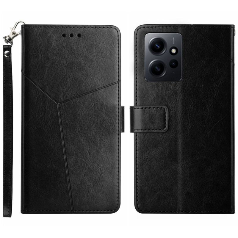 Capa Flip Para Xiaomi Redmi Note 12 4G De Cordão Design Y Strappy