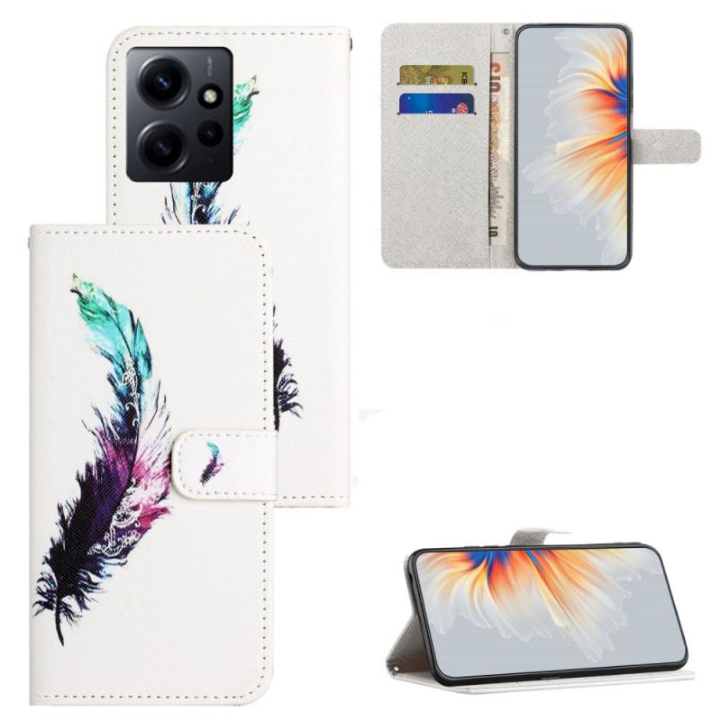Capa Flip Para Xiaomi Redmi Note 12 4G De Cordão Pena Com Cordão