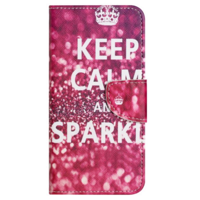 Capa Flip Para Xiaomi Redmi Note 12 4G Mantenha A Calma E Brilhe