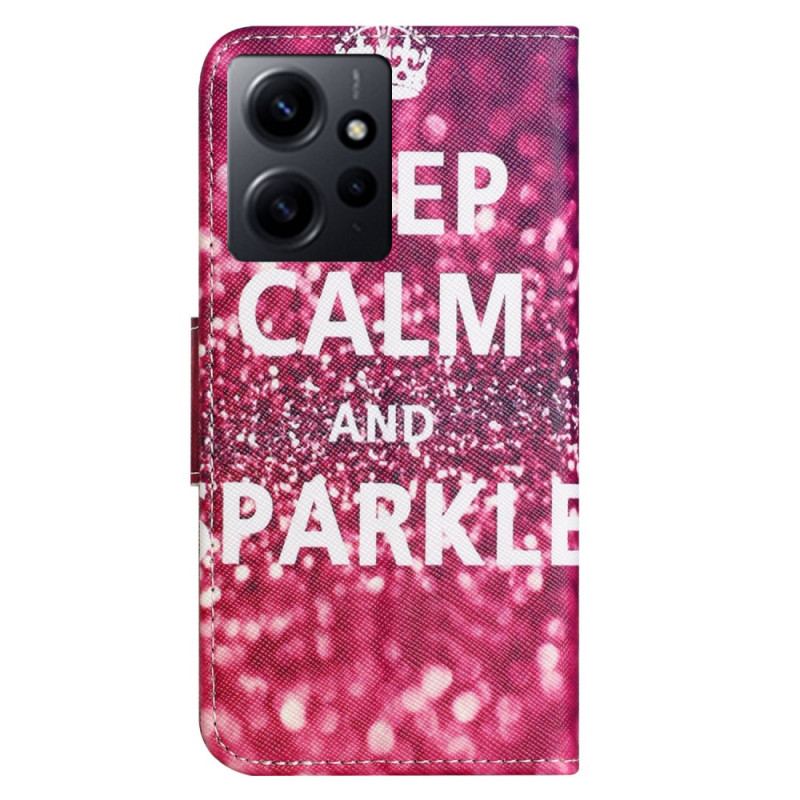 Capa Flip Para Xiaomi Redmi Note 12 4G Mantenha A Calma E Brilhe
