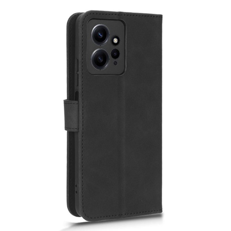 Capa Folio Para Xiaomi Redmi Note 12 4G Estilo De Couro Liso