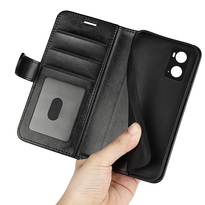 Capa De Couro Para Realme 9i Fecho Magnético Textura Cavalo Louco