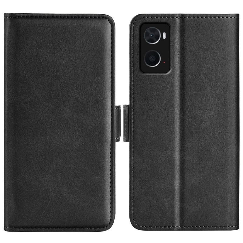 Capa De Couro Para Realme 9i Couro Sintético Com Porta-cartões Oblíquo