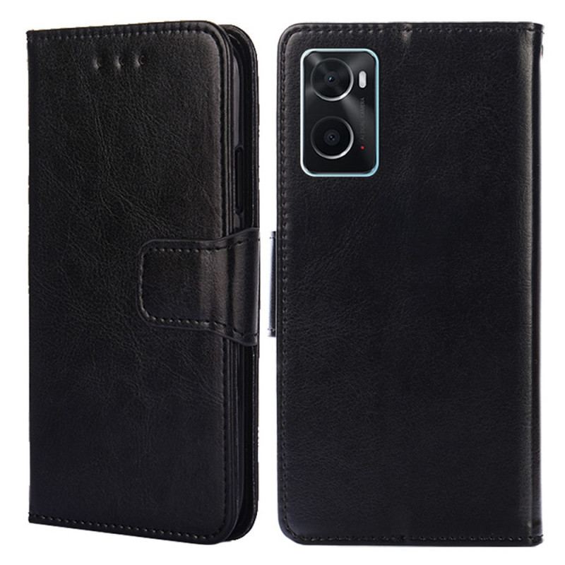 Capa Em Pele Para Realme 9i Couro Falso Estilo Retrô Americano