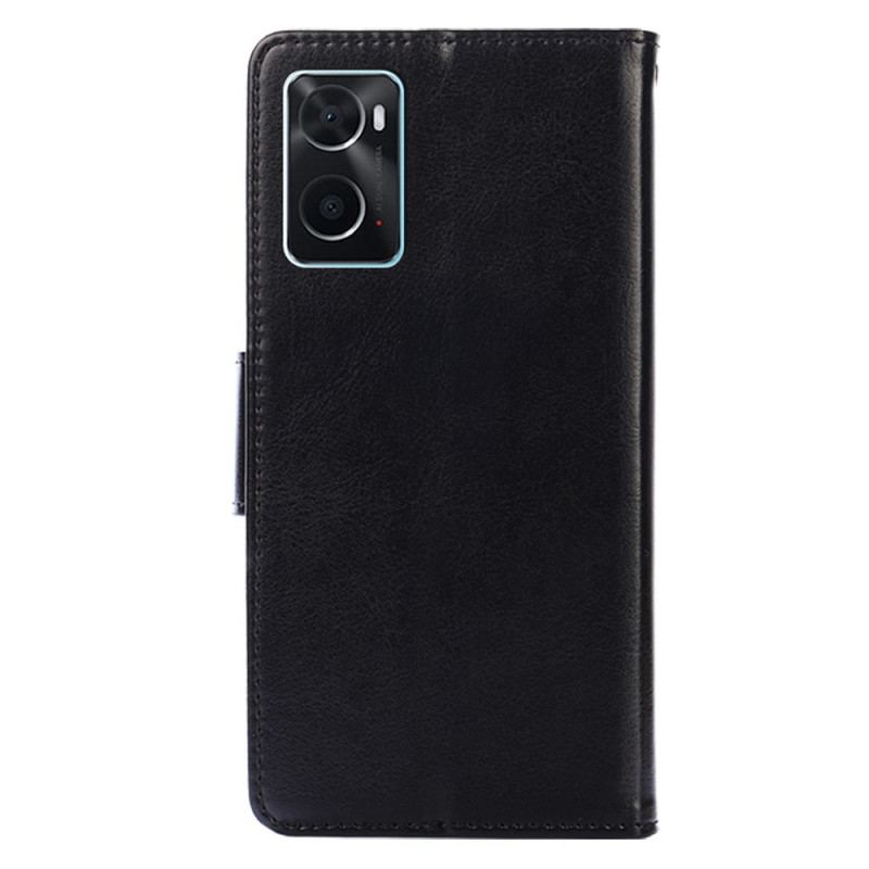Capa Em Pele Para Realme 9i Couro Falso Estilo Retrô Americano