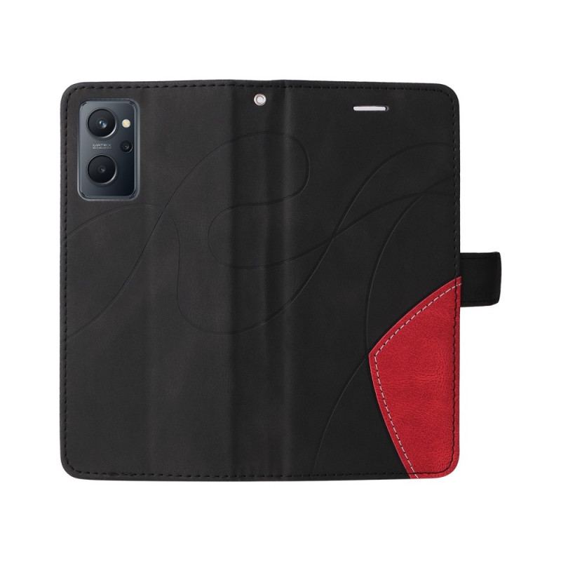 Capa Flip Para Realme 9i Alça Com Padrão Forrado