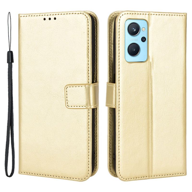 Capa Flip Para Realme 9i Couro Falso Chamativo