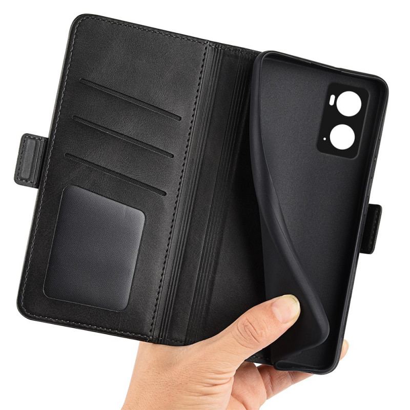 Capa Flip Para Realme 9i Fecho Magnético De Couro Sintético