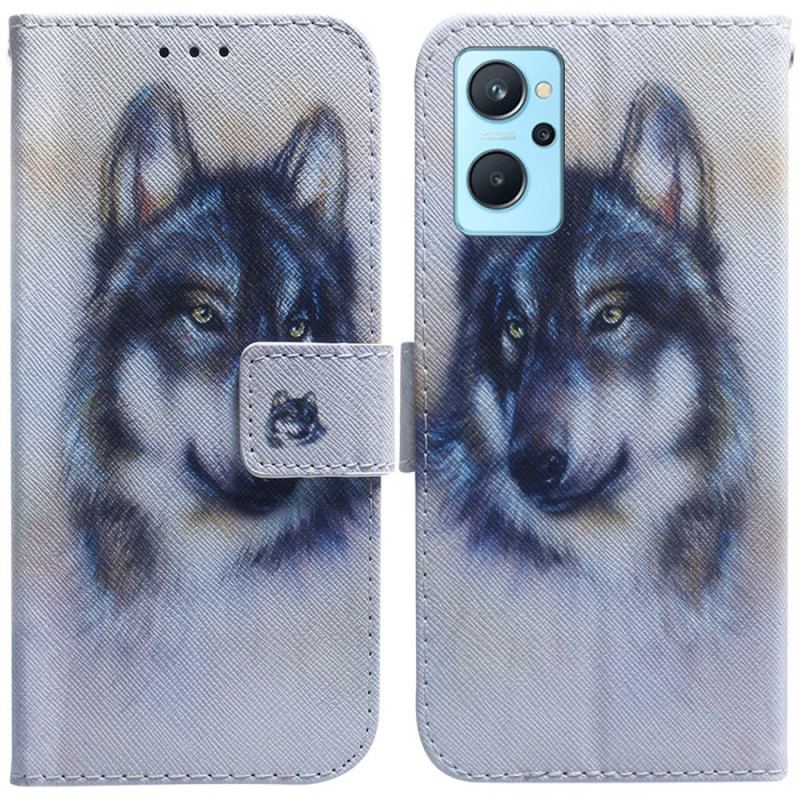 Capa Flip Para Realme 9i Pintura De Cachorro