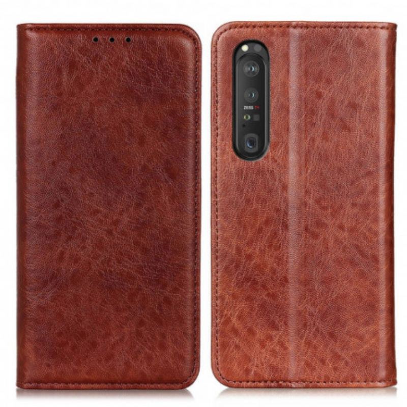 Capa De Celular Para Sony Xperia 1 III Flip Couro Dividido Texturizado