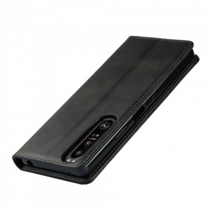 Capa De Celular Para Sony Xperia 1 III Flip Couro Genuíno Clássico