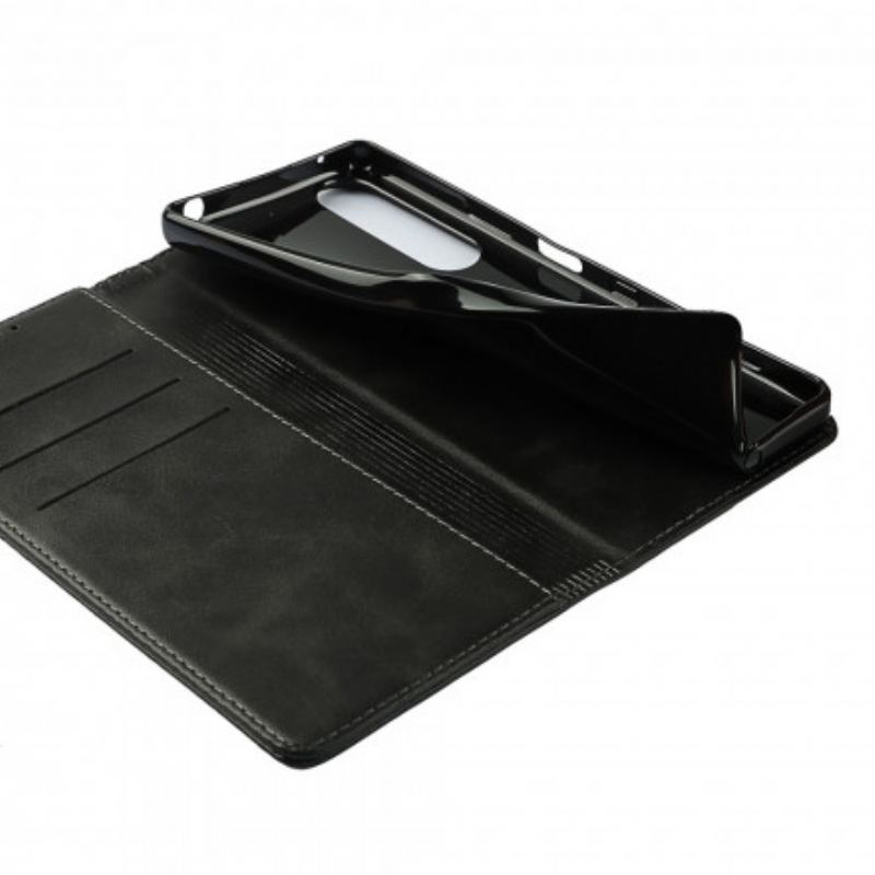 Capa De Celular Para Sony Xperia 1 III Flip Couro Genuíno Clássico